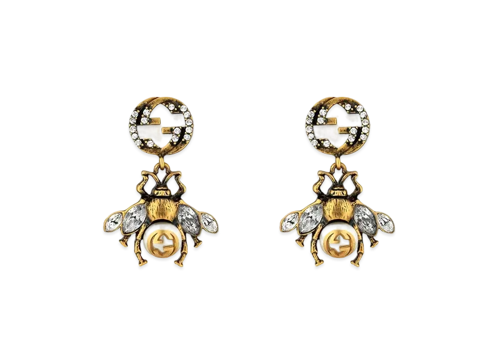 GUCCI Bee Earrings With Interlocking G