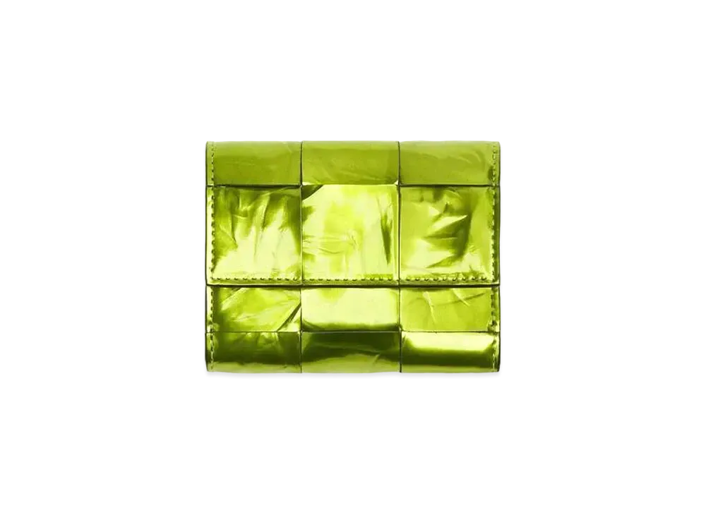 Bottega Veneta Tri-Fold Zip Wallet "Chlorophyll/Black"