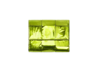 Bottega Veneta Tri-Fold Zip Wallet "Chlorophyll/Black"