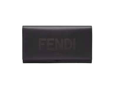 FENDI Continental Purse Leather Wallet "Black"