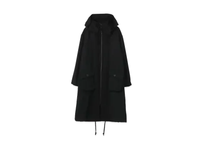 Yohji Yamamoto Pour Homme ARMY GABARDINE FRONT RIB PANELED COAT "Black"