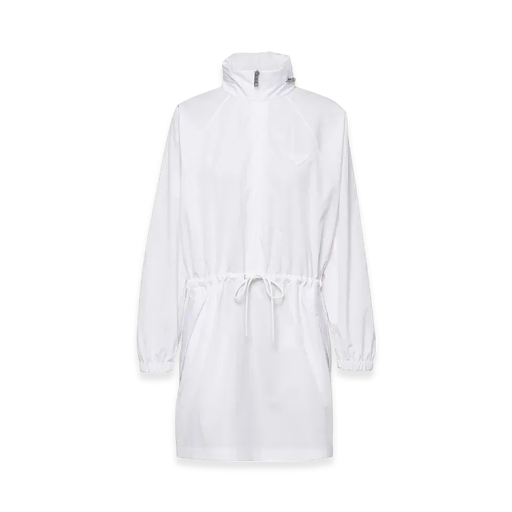 PRADA Women's Hooded Poplin Dress "White"