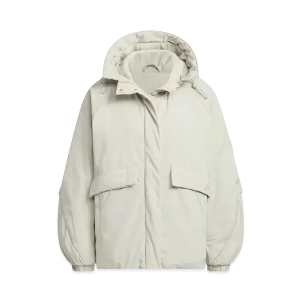 adidas Beyond The Stripe Oversize Fit Padded Jacket "Putty Grey"