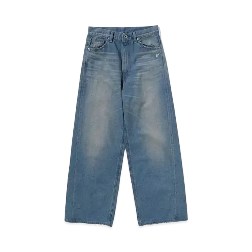 A BATHING APE Stone Washed Denim Pants "Lightindi"