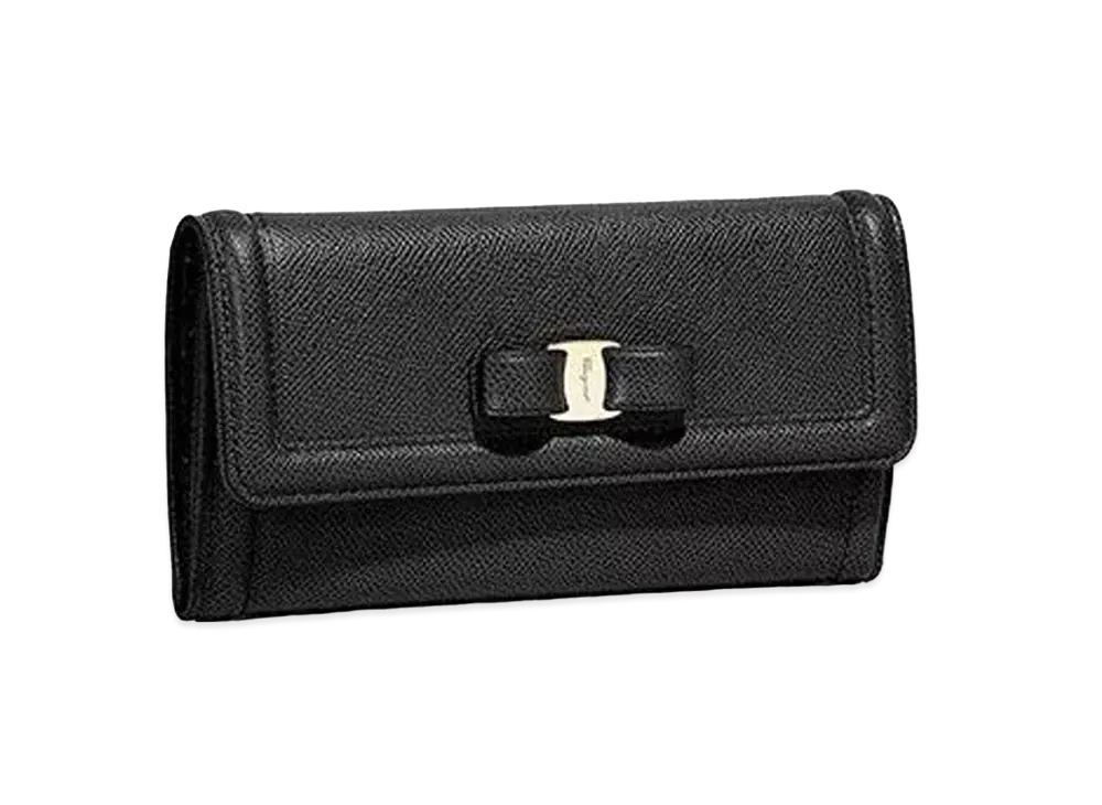 Salvatore Ferragamo Vara Bow Continental Wallet "Black"