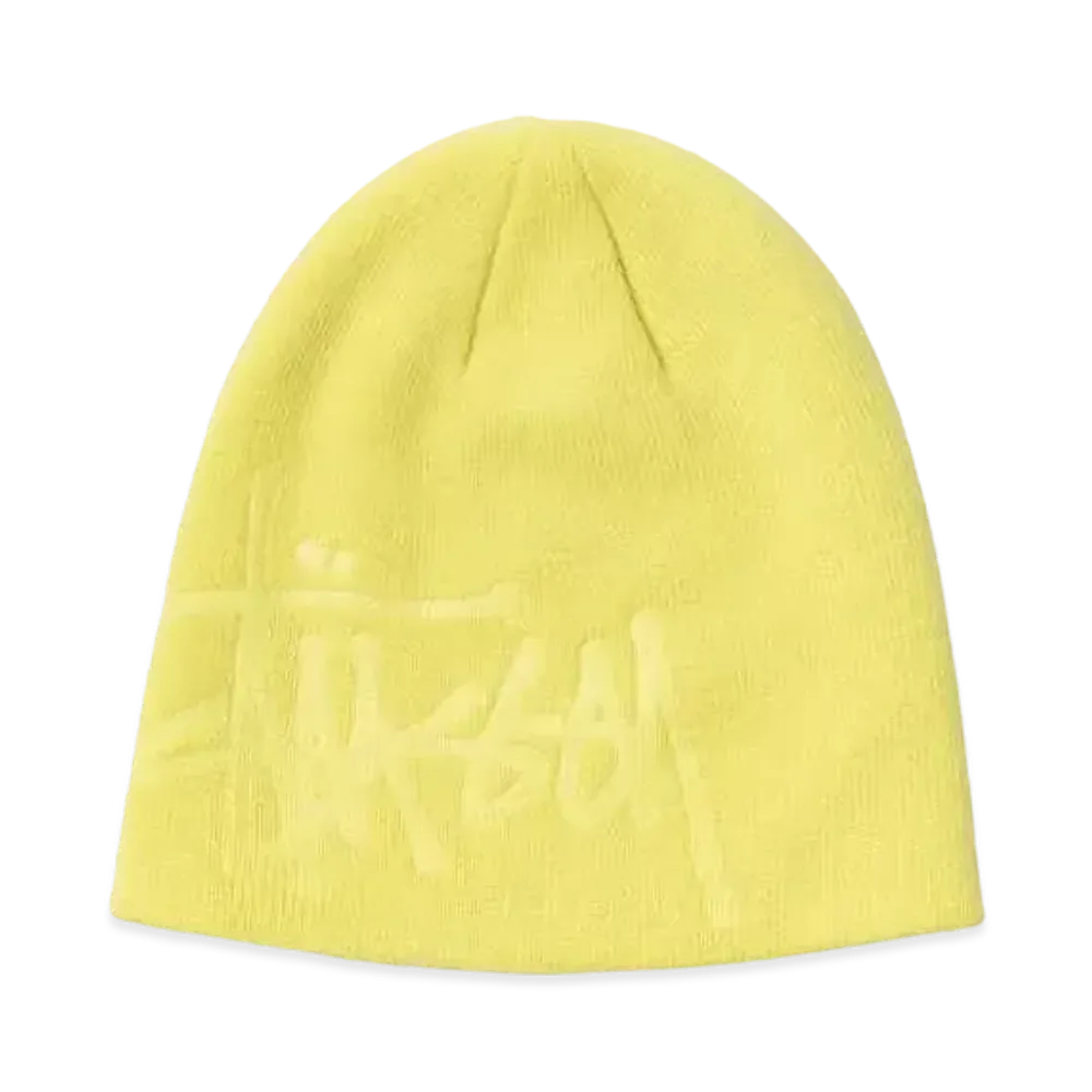 Stussy DEBOSSED STOCK LOGO BEANIE "Neon Green"