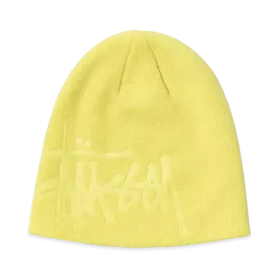 Stussy DEBOSSED STOCK LOGO BEANIE "Neon Green"
