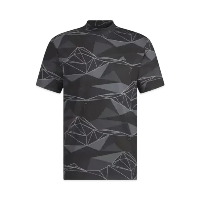adidas Aeroready Allover Print Short Sleeve Mockneck Shirt "Black"