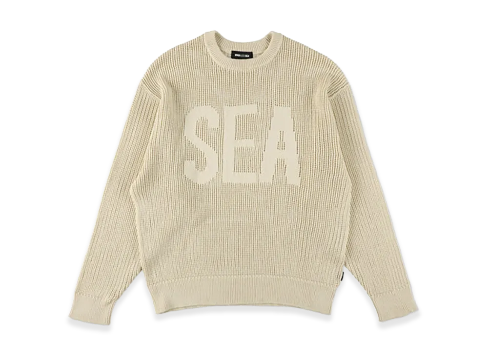 WIND AND SEA Mesh Logo Knit "Off White"