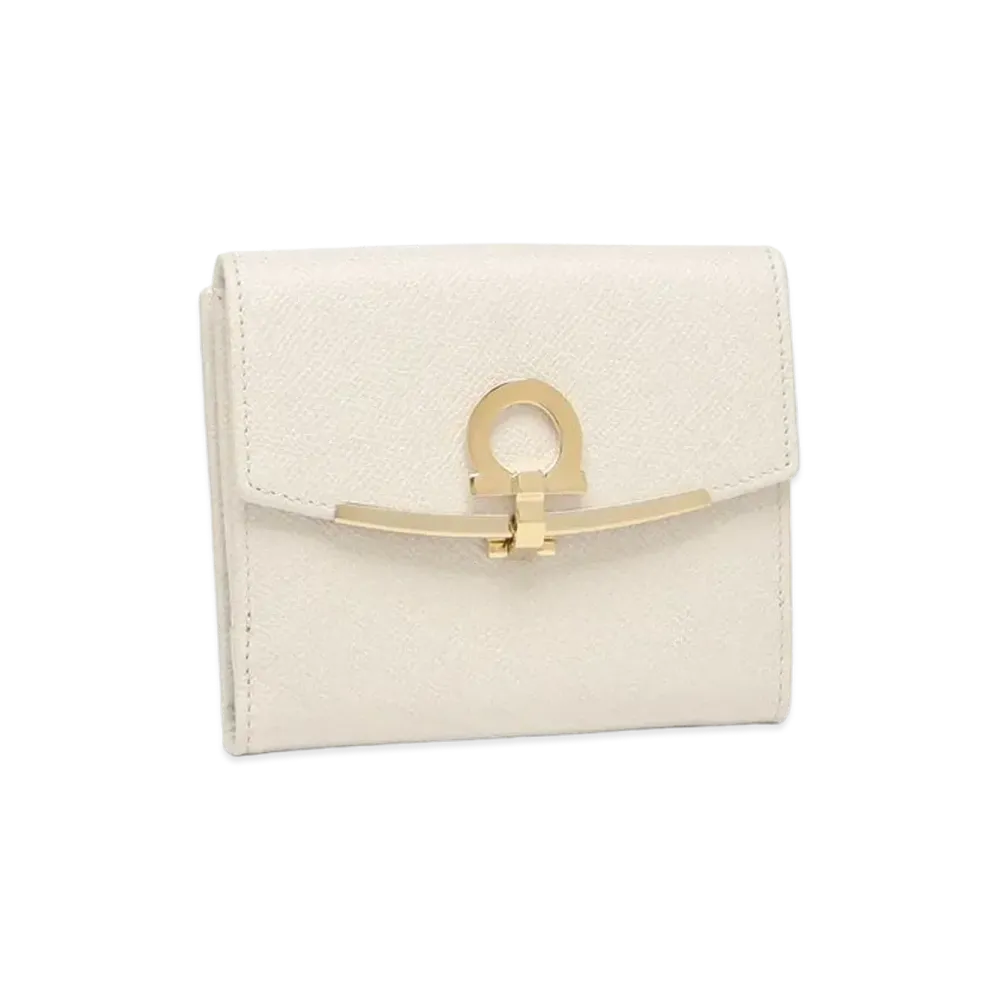Salvatore Ferragamo Gancini French Wallet "Bone"