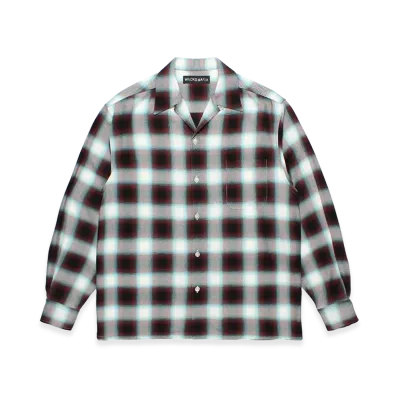 WACKO MARIA Ombre Check Open Collar Shirt "Mint"