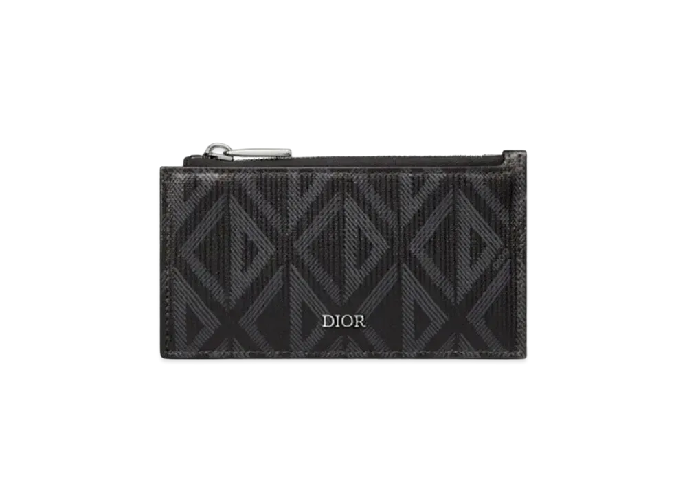 Dior Zip Card Holder CD Diamond Canvas "Black"