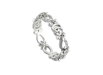 GUCCI Gucci Flora 18K Ring With Diamonds "Silver"