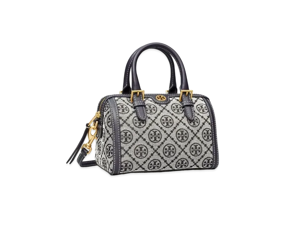 Tory Burch T Monogram Jacquard Mini Barrel "Navy"
