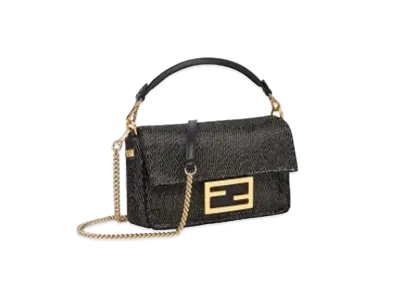 FENDI Baguette Leather Bag "Black"