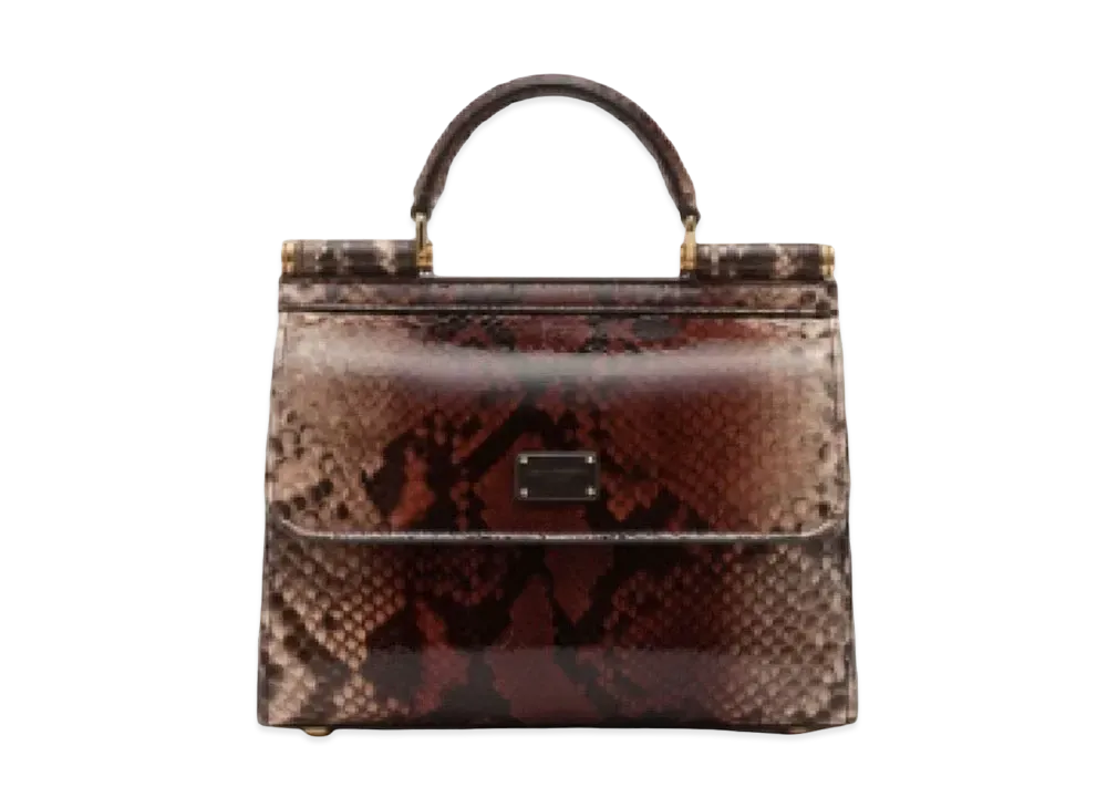 Dolce&Gabbana Sicily 58 Bag Small Python Twin Color "Beige"