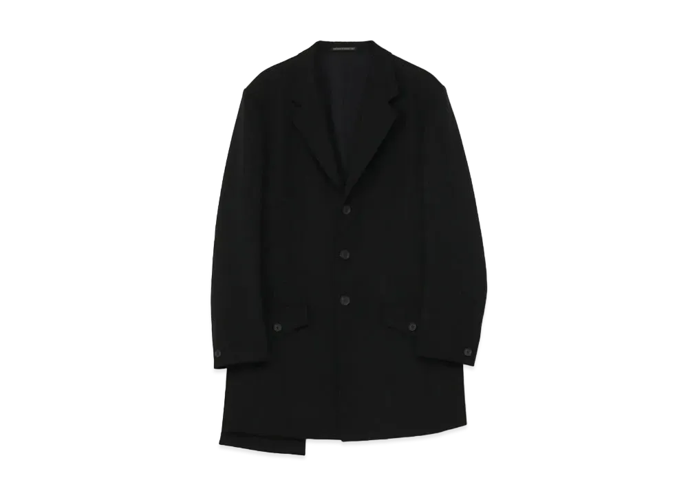 Yohji Yamamoto Pour Homme ARMY GABARDINE 3BUTTON SINGLE SIDE SLIT JACKET "Black"