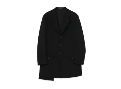 Yohji Yamamoto Pour Homme ARMY GABARDINE 3BUTTON SINGLE SIDE SLIT JACKET "Black"