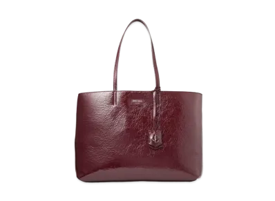 Jimmy Choo Nine2five E/W Patent Textured Leather Tote Bag "Merlot"