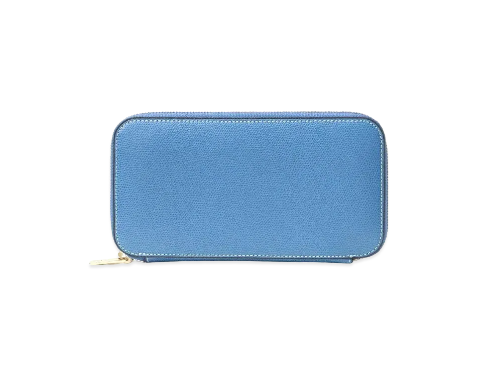 Valextra Zip Purse Star 12 Card "Cobalt Blue"