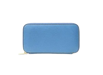 Valextra Zip Purse Star 12 Card "Cobalt Blue"