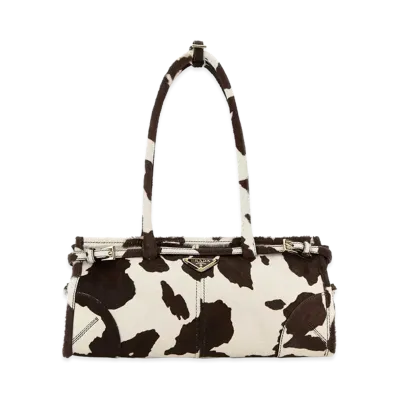 PRADA Women's Printed Calf Hair Bonnie Shoulder Bag "Animal Print"