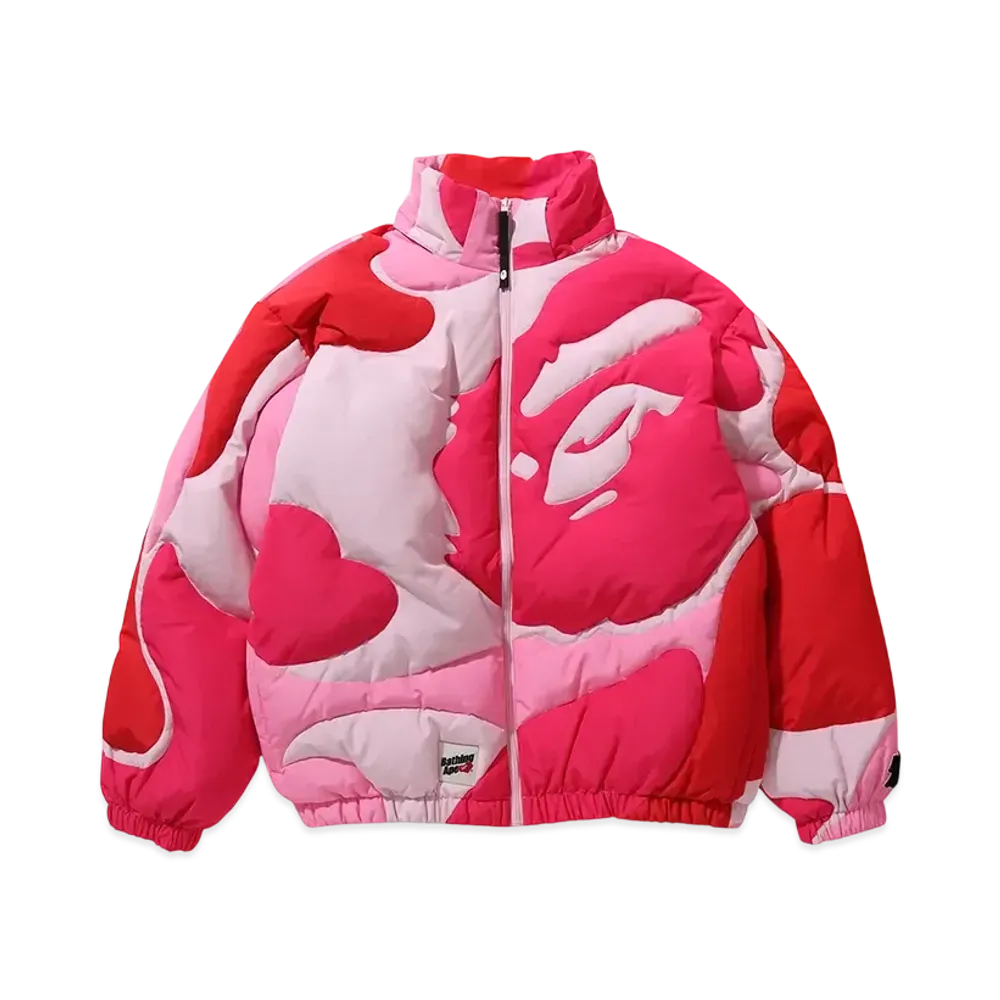 A BATHING APE Mega ABC Camo Detachable Hoodie Puffer Down Jacket "Pink"