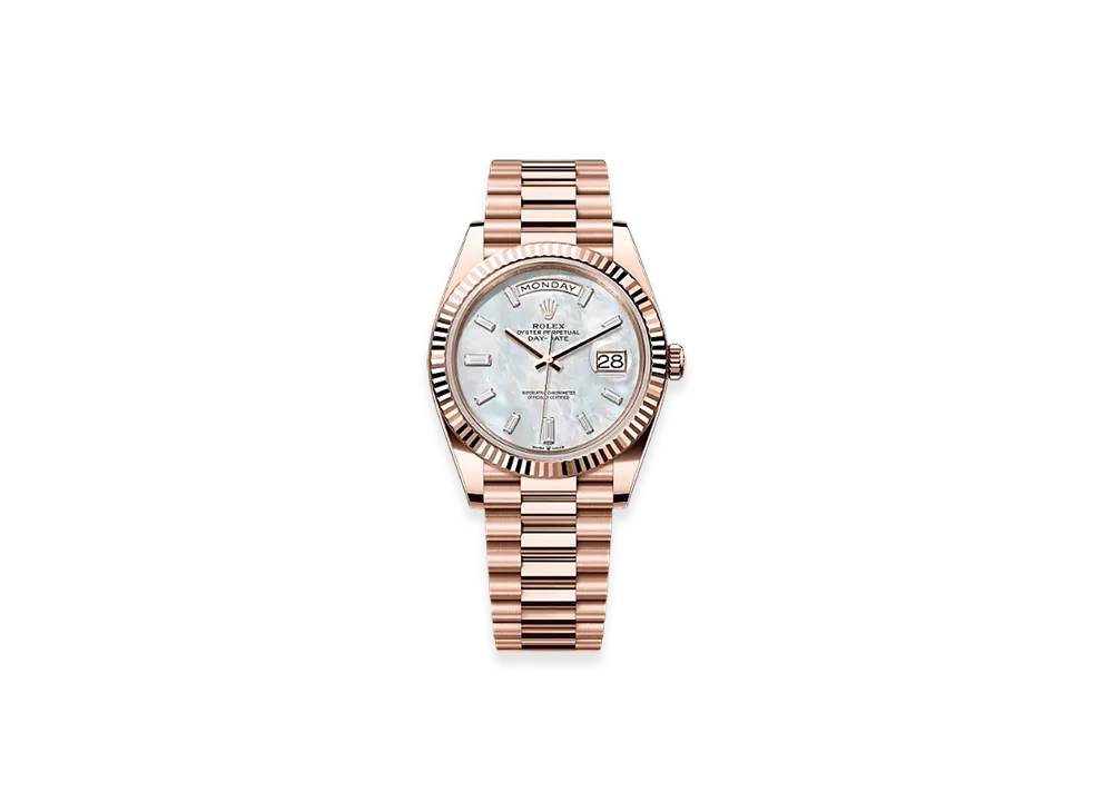 ROLEX Day-Date 40mm Everose Gold 228235 "White Mother-of-Pearl"