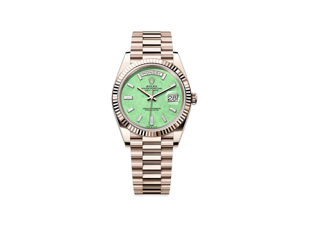 ROLEX Oyster Perpetual Day-Date 40 18ct Jubilee Gold "Light Green Aventurine"