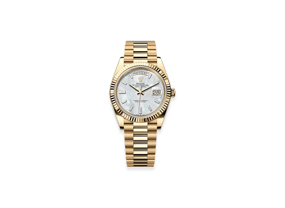 ROLEX Day-Date 40 Yellow Gold "White"