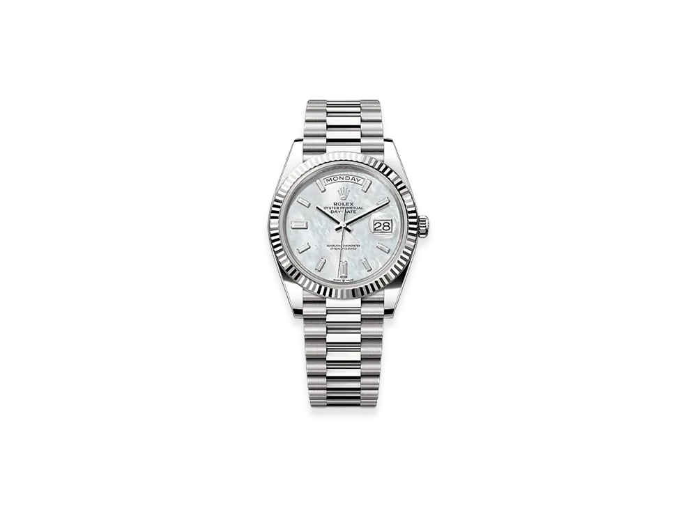 ROLEX Day-Date 40mm White Gold 228239 "White Mother-of-Pearl"