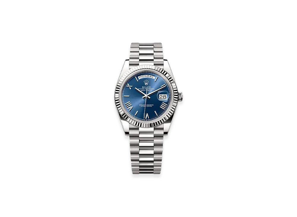 ROLEX Day-Date 40mm White Gold 228239 "Bright Blue"