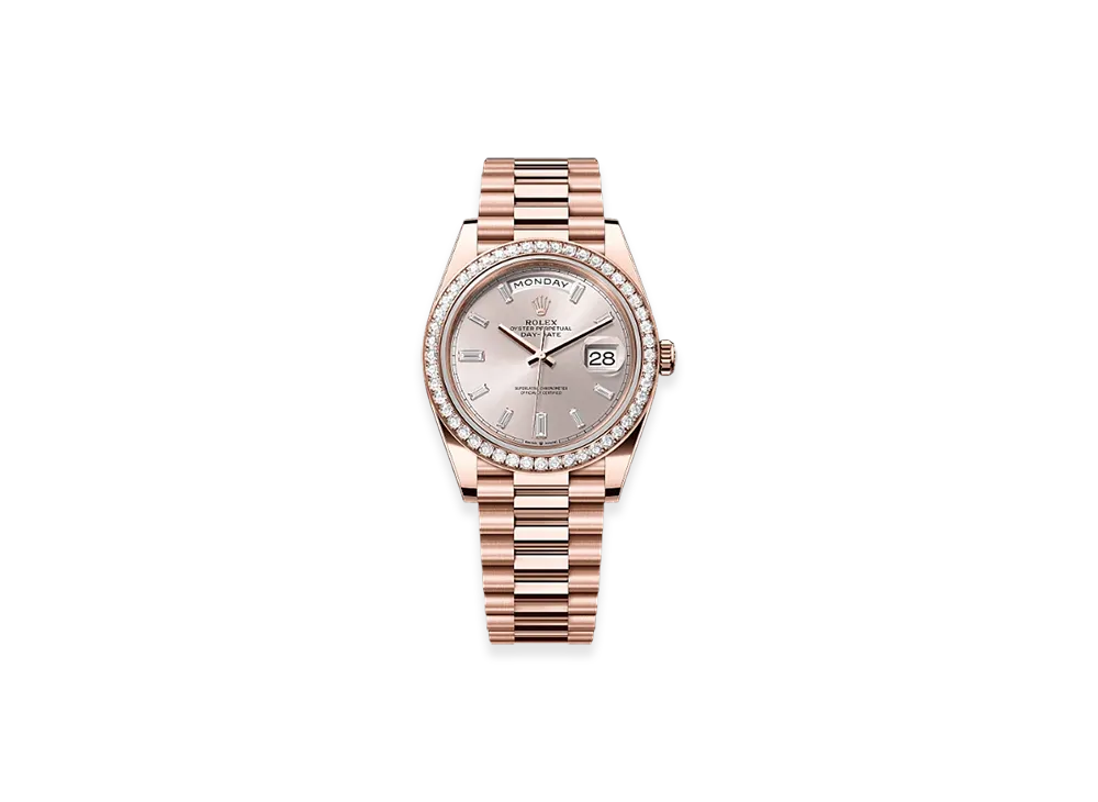 ROLEX Day-Date 40mm Everose Gold Diamond 228345RBR "Sundust"