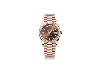 ROLEX Day-Date 40mm Everose Gold Diamond 228345RBR "Chocolate"
