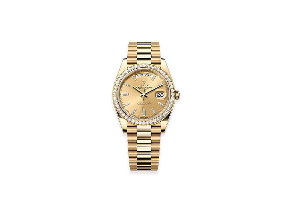 ROLEX Day-Date 40mm Yellow Gold Diamond 228348RBR "Champagne-colour"
