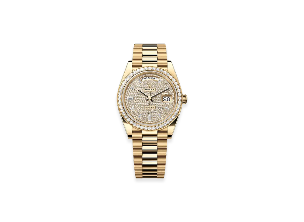 ROLEX Day-Date 40mm Yellow Gold Diamond 228348RBR "Pave diamonds"