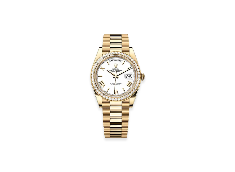 ROLEX Day-Date 40mm Yellow Gold Diamond 228348RBR "White"