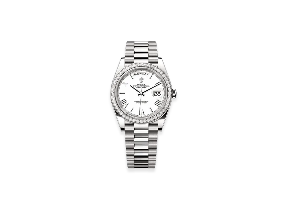 ROLEX Day-Date 40mm White Gold Diamond 228349RBR "White"