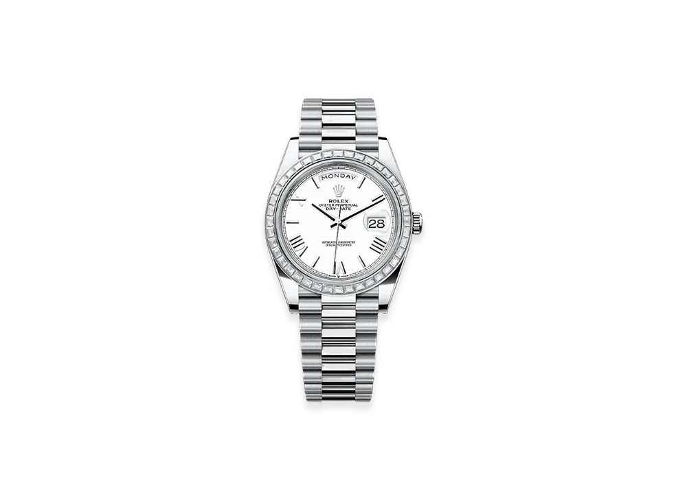 ROLEX Day-Date 40mm Platinum Diamond 228396TBR "White"