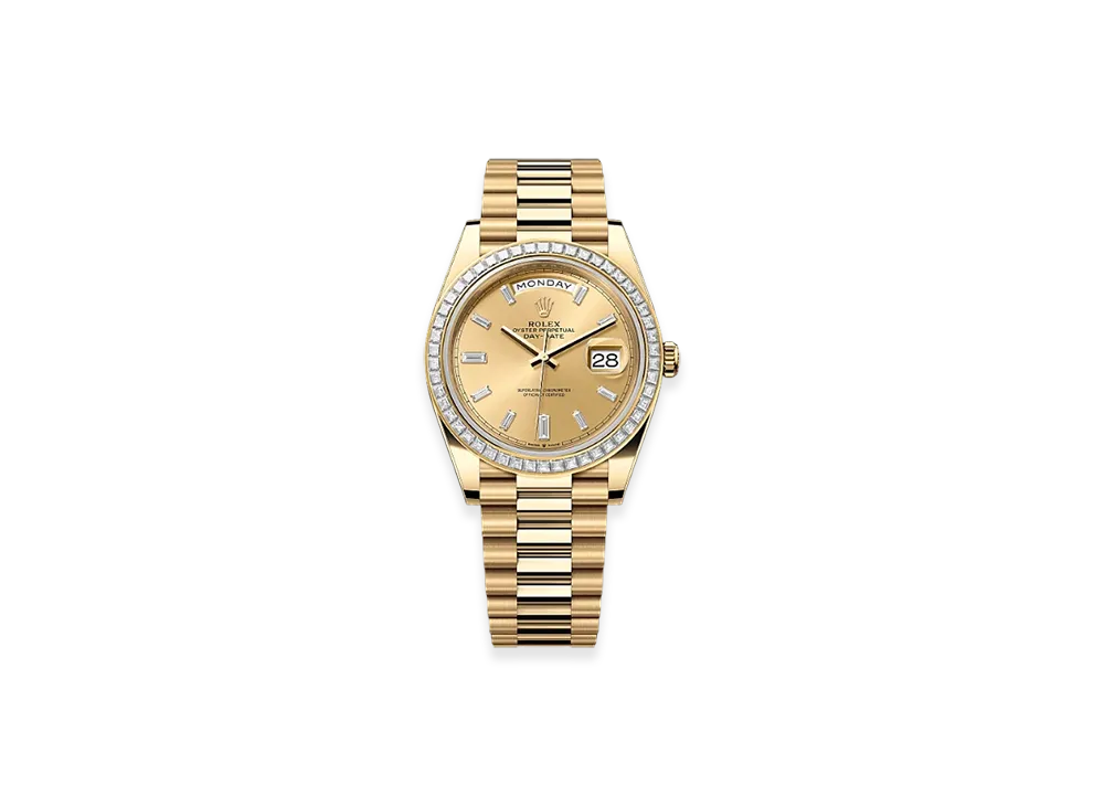 ROLEX Day-Date 40mm Yellow Gold Diamond 228398TBR "Champagne-colour"