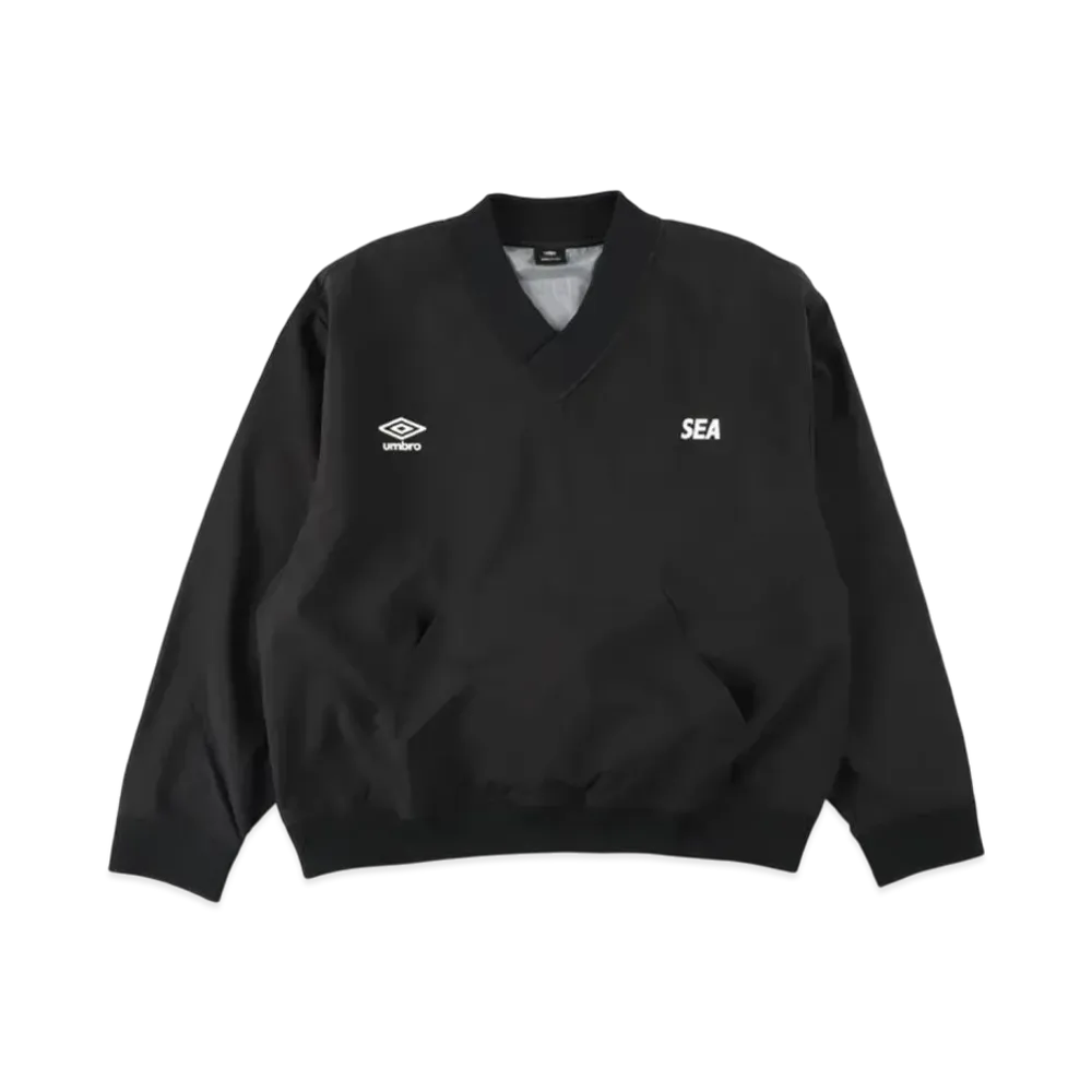 umbro x WIND AND SEA Pullover Nylon V Neck "Black"