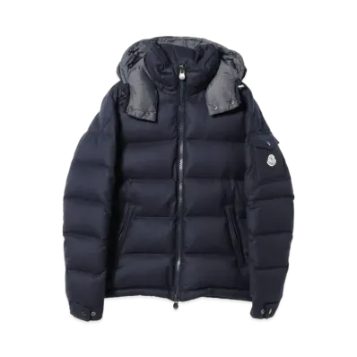 MONCLER Montgenevre Flannel Hooded Down Jacket "Navy"