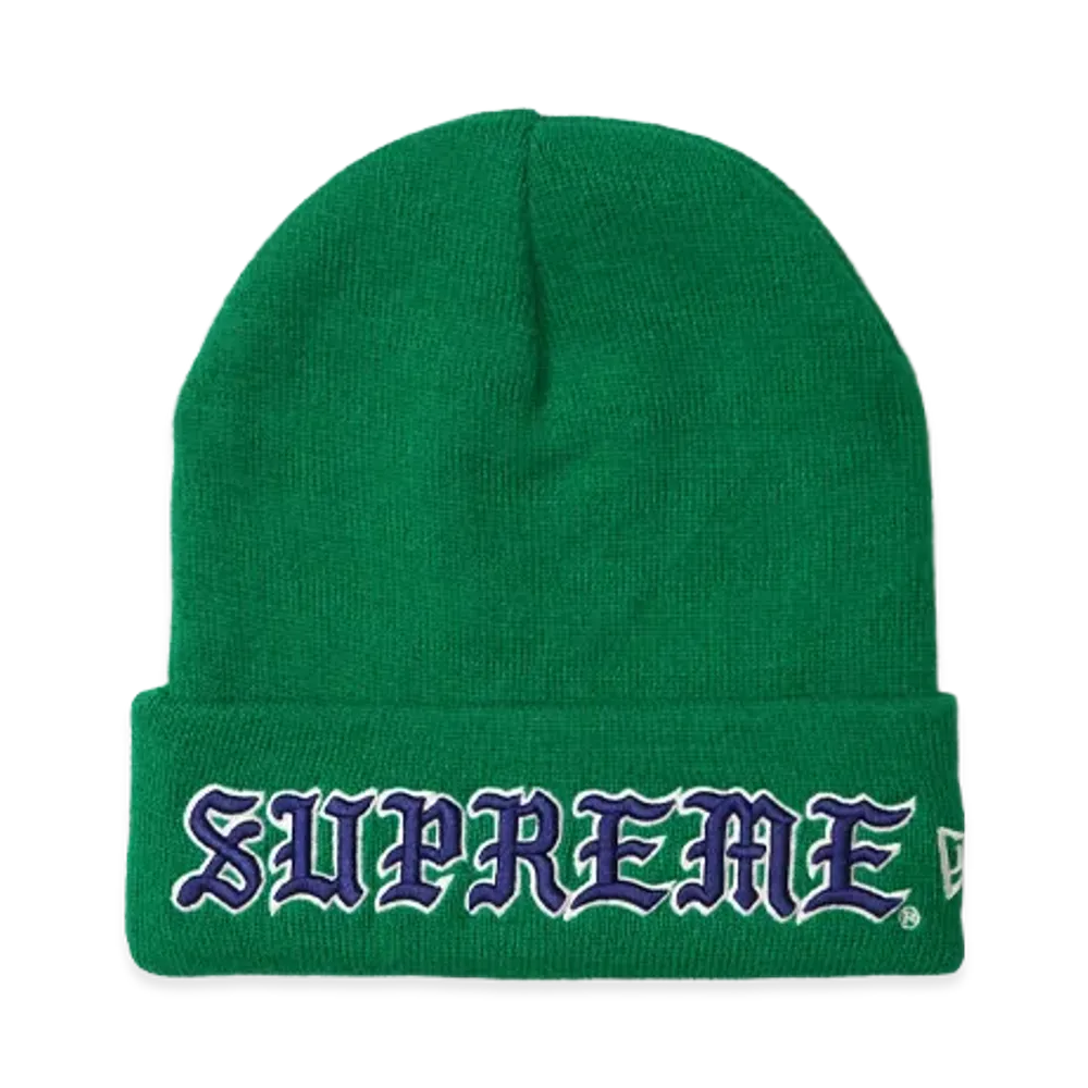 Supreme New Era Old English Beanie "Green"