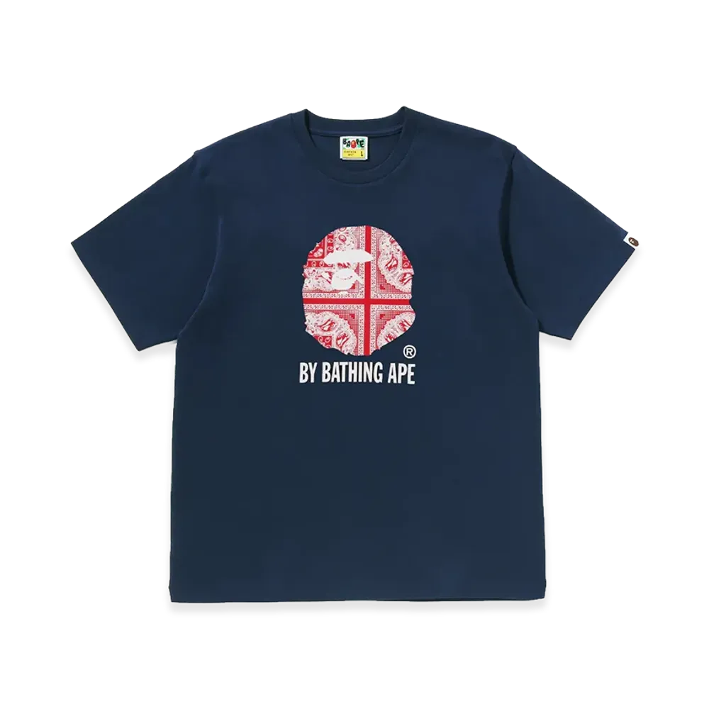 A BATHING APE Paisley Pattern by Bathing Ape Tee "Navy"