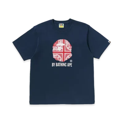 A BATHING APE Paisley Pattern by Bathing Ape Tee "Navy"