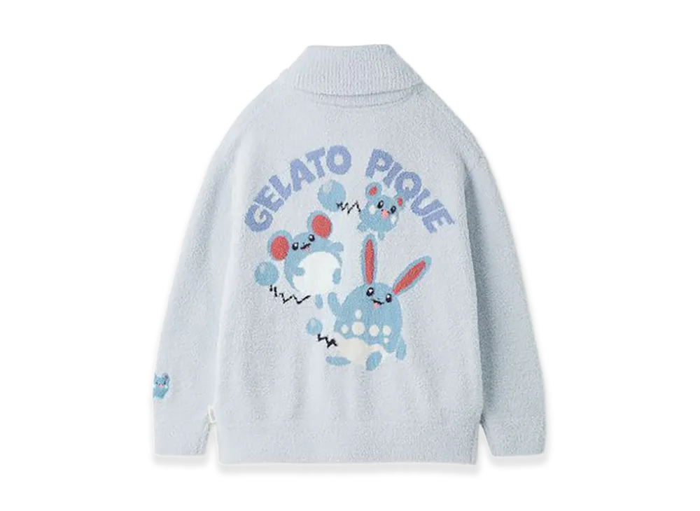 GELATO PIQUE x Pokemon Baby Moco Jacquard Shawl Cardigan "Blue"