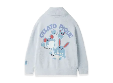 GELATO PIQUE x Pokemon Baby Moco Jacquard Shawl Cardigan "Blue"