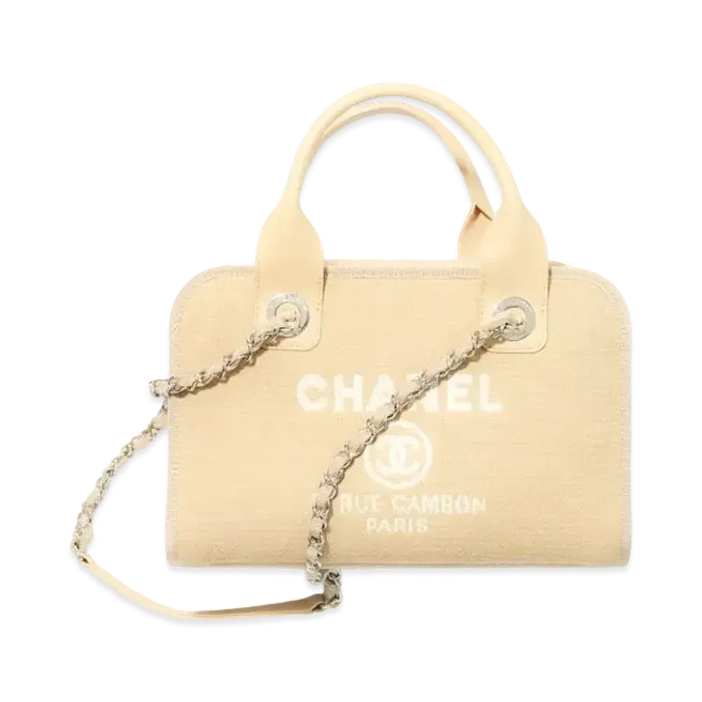 CHANEL Bowling Bag Mix Fiber "Beige"
