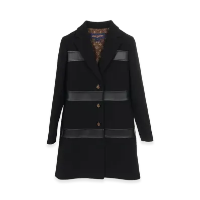 Louis Vuitton Wool Leather Coat "Black"