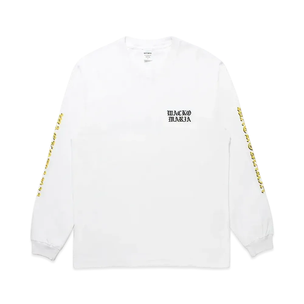 WACKO MARIA Washed Heavy Weight Long Sleeve T-Shirt "White"